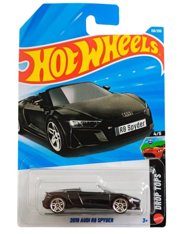 Hot Wheels 2019 Audi R8 Spyder Die-Cast Car (Black) | 1:64 Scale Convertible Supercar | Drift N' Break Series | Collectible Toy for Kids & Collectors