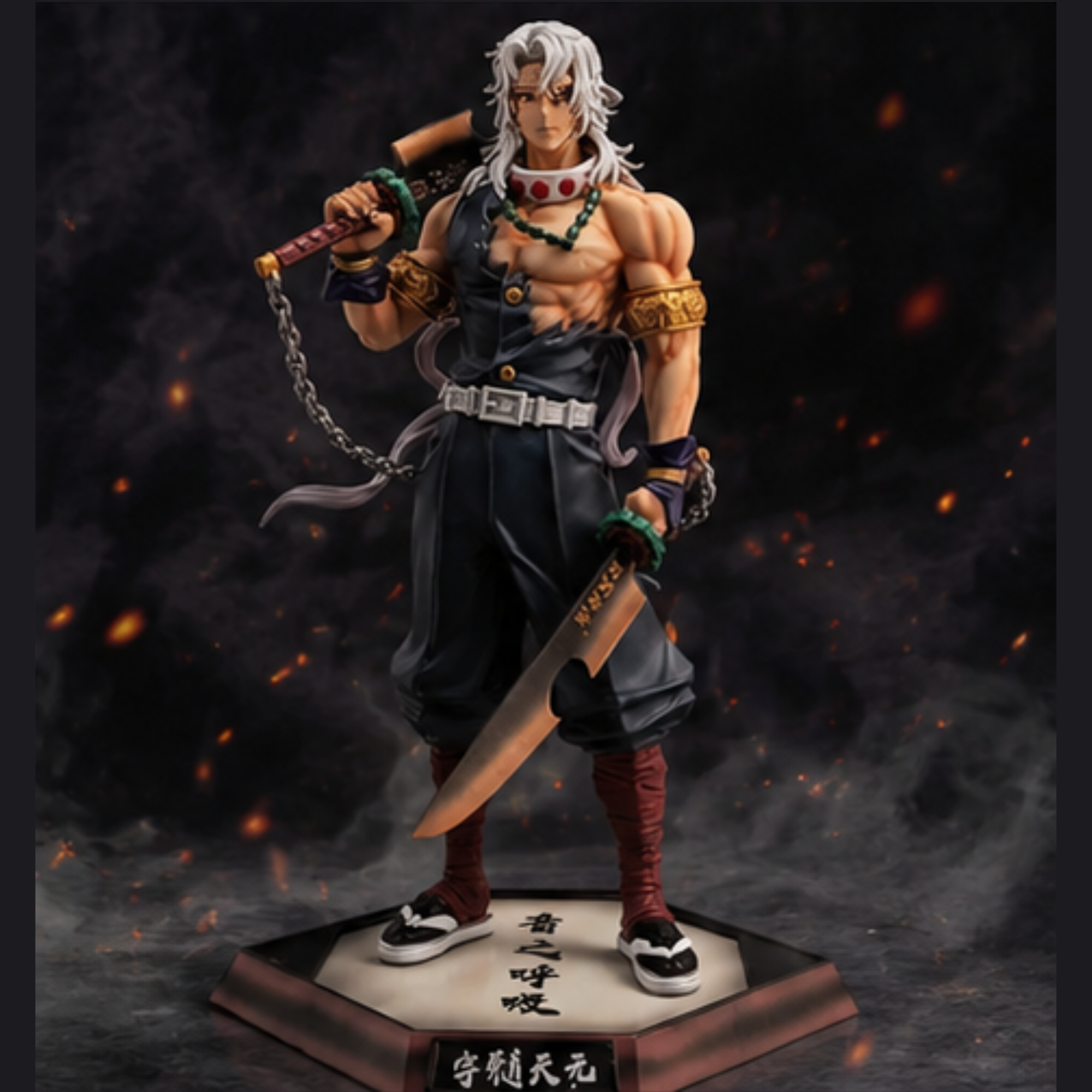 Tengen Uzui Anime Action Figure (25 cm) – Premium Demon Slayer Collectible PVC Statue | Detailed Display Figure for Anime Fans, Desk Decor & Gifts