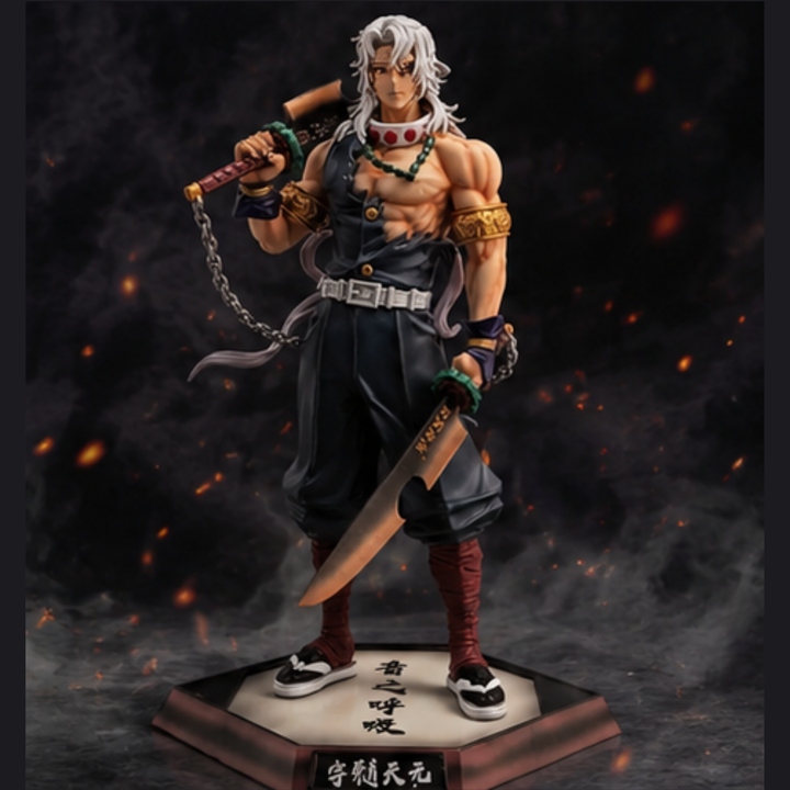 Tengen Uzui Anime Action Figure (25 cm) – Premium Demon Slayer Collectible PVC Statue | Detailed Display Figure for Anime Fans, Desk Decor & Gifts