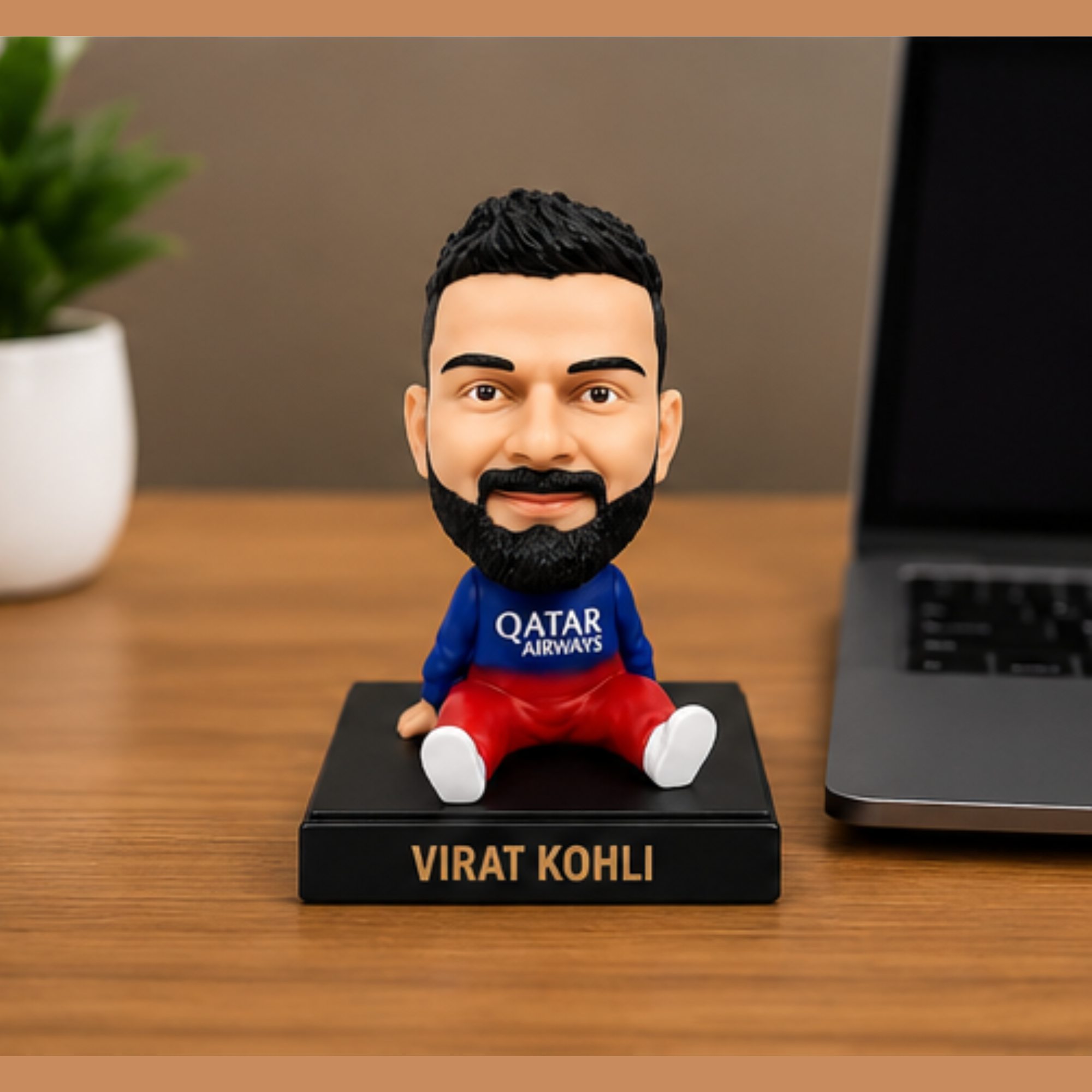 Virat Kohli Bobblehead Dashboard Figurine – Cricket Legend Car Dashboard Showpiece | Premium Collectible Mini Statue for Car, Office Desk & Home Decor