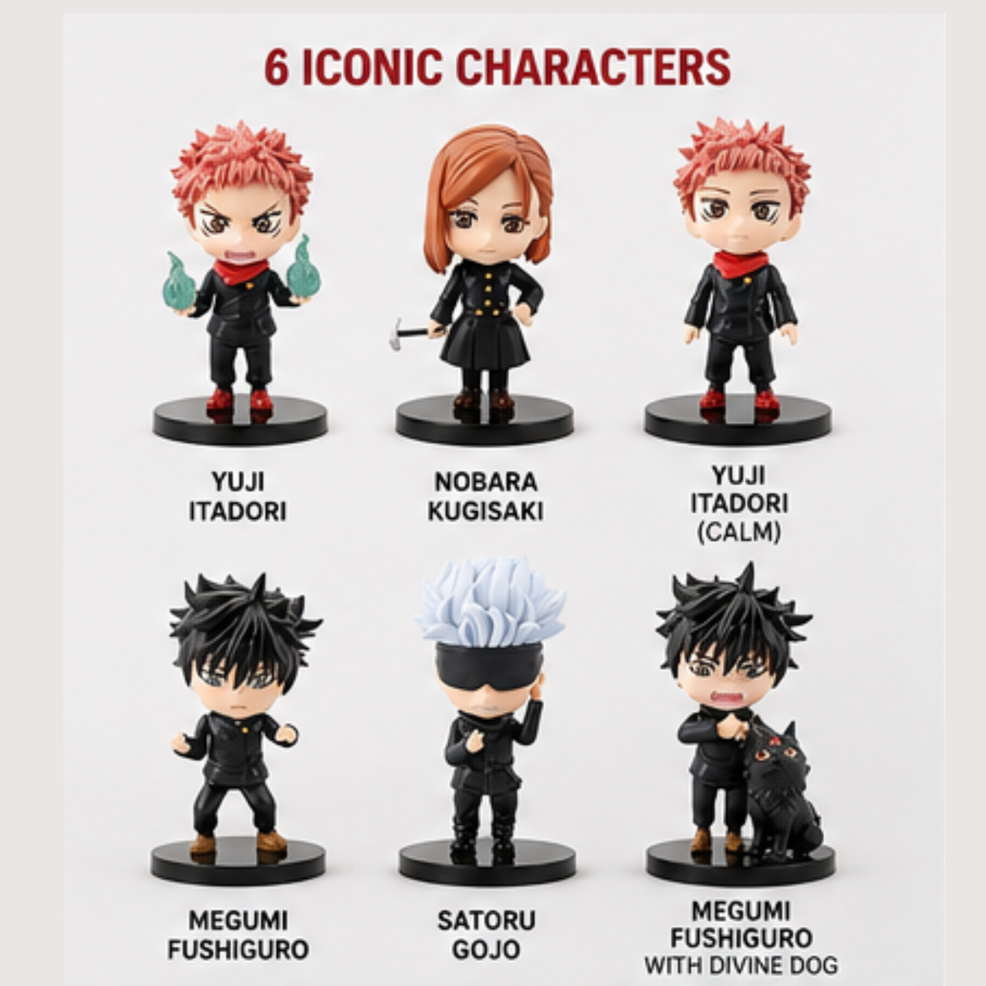 Jujutsu Kaisen Action Figures 6 Pcs Set 10 Cms PVC Figure