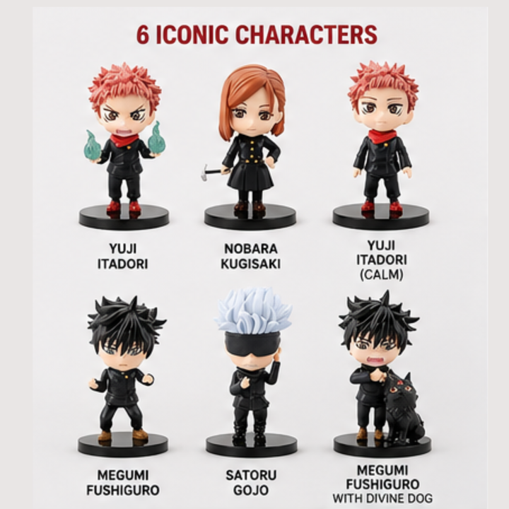 Jujutsu Kaisen Action Figures 6 Pcs Set 10 Cms PVC Figure