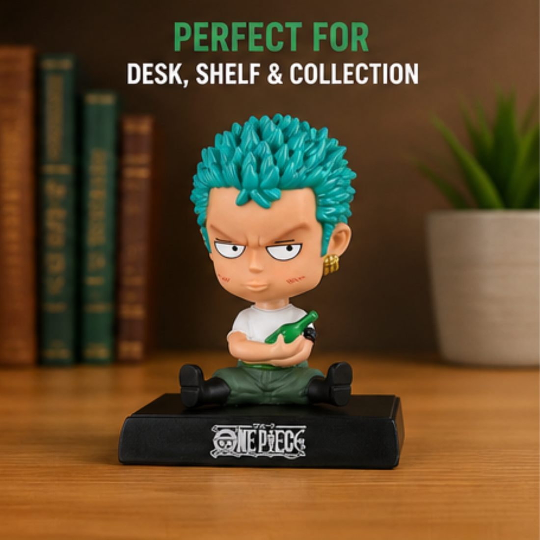 One Piece Roronoa Zoro Chibi Sitting Figure | Premium Anime Collectible PVC Statue | Cute Desk Decor for Fans & Collectors