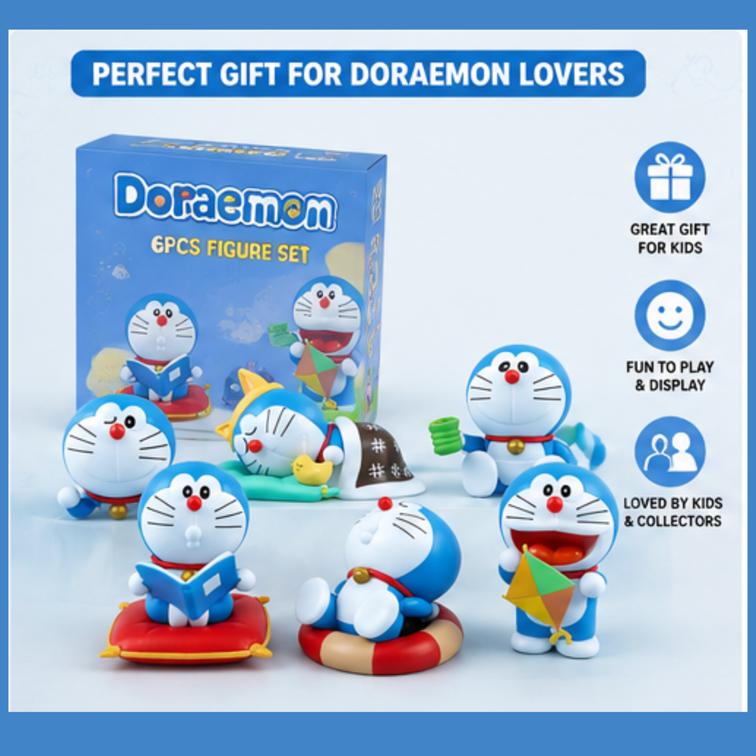 Doraemon 6-Piece Mini Figure Set | Cute Cartoon Collectible Toys for Kids, Desk Decor & Anime Fans