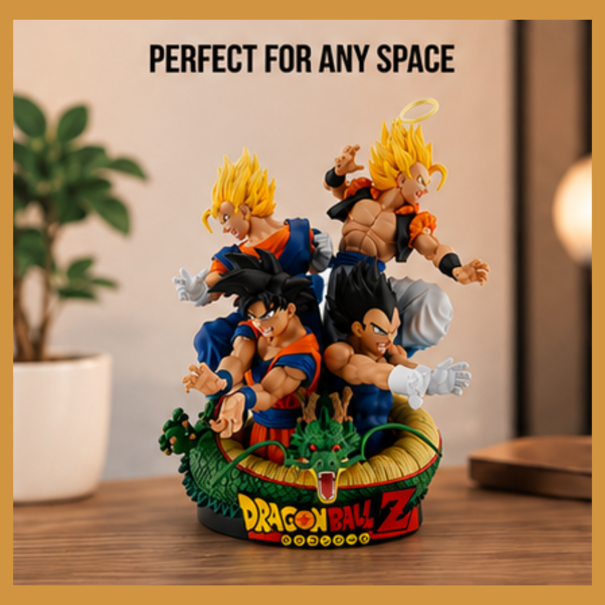 Dragon Ball Z Premium Collectible Figure | Goku, Vegeta, Gogeta & Shenron Statue | 17 cm Anime Display Figure