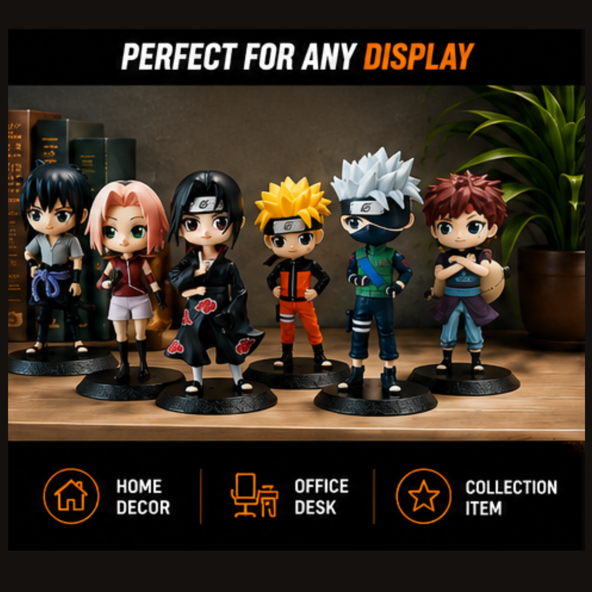 Naruto Chibi Action Figure Set (6 Characters) | Naruto, Sasuke, Sakura, Kakashi, Itachi & Gaara Collectible Anime Mini Figures