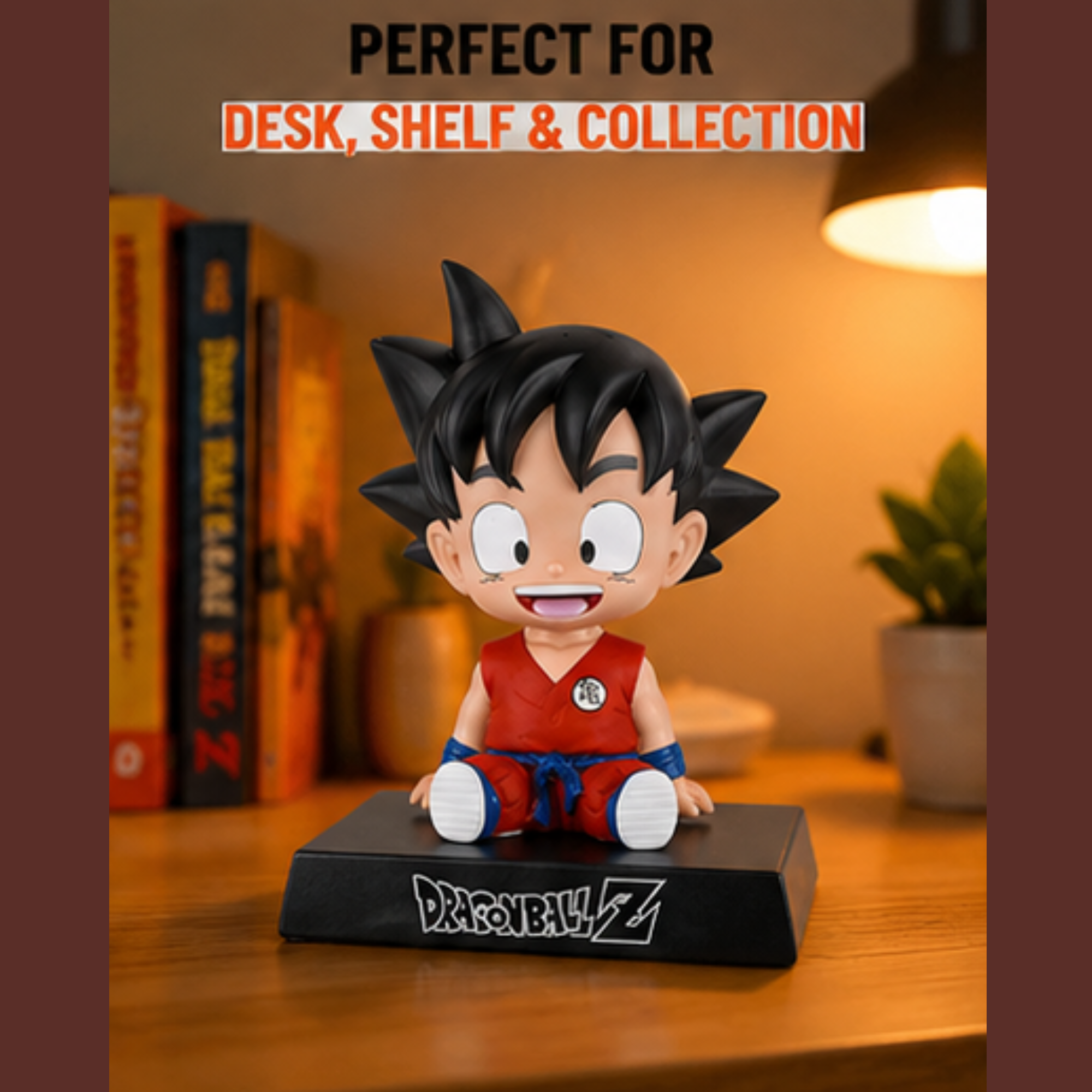 Kid Goku Sitting Figure | Dragon Ball Z Anime Collectible Statue | Premium Desk & Shelf Decor | Cute Chibi Figure for Fans & Collectors