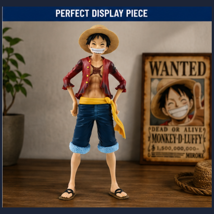 One Piece Monkey D. Luffy Action Figure | 29.5 cm Anime Collectible Statue with Interchangeable Face | Premium PVC Display Model for Fans & Collectors