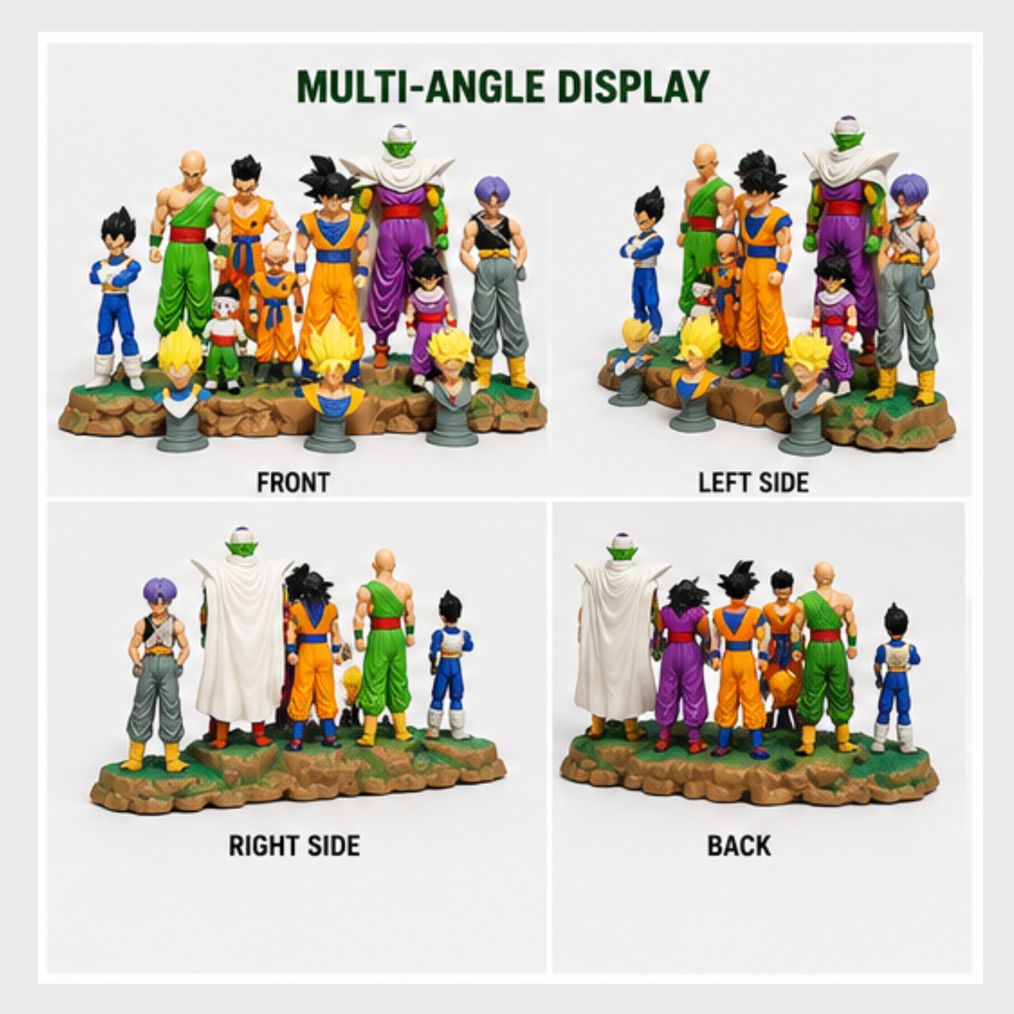Dragon Ball Z Warriors Mega Figure Set (21.5 cm) – Goku, Vegeta, Gohan, Piccolo & More | Premium Collectible Display