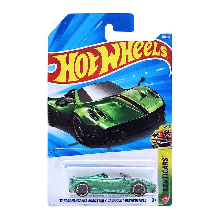 Hot Wheels Pagani Huayra Roadster Die-Cast Car (Green) | 1:64 Scale Collectible Sports Car | Exotic Cars Series | Official Mattel Toy for Kids & Collectors
