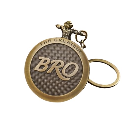 Bro Embossed Pocket watch Keychain