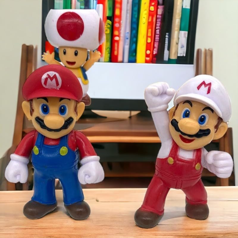 Super Mario 10-Piece Action Figure Set – Mario, Luigi, Princess Peach, Yoshi, Toad & Friends | PVC Collectible Toy Set