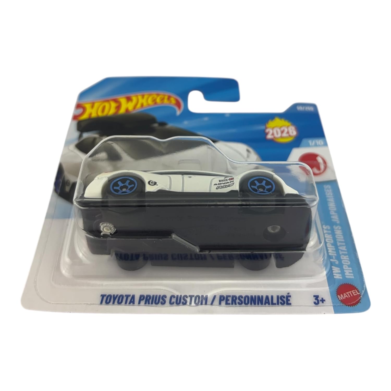Hot Wheels Toyota Prius Custom Die-Cast Car – White J-Imports Series 1:64 Scale Collectible