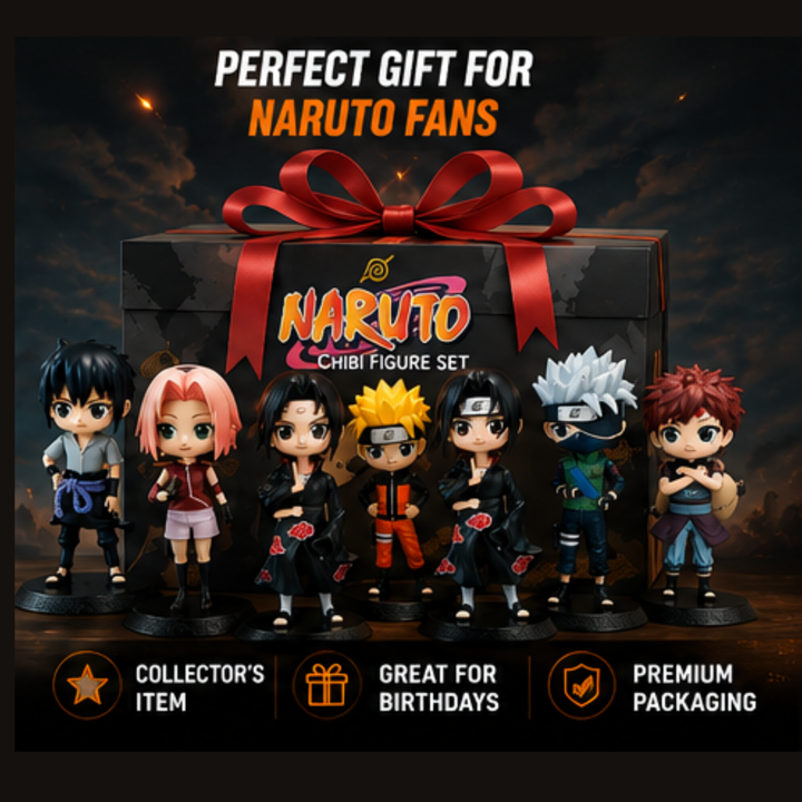 Naruto Chibi Action Figure Set (6 Characters) | Naruto, Sasuke, Sakura, Kakashi, Itachi & Gaara Collectible Anime Mini Figures