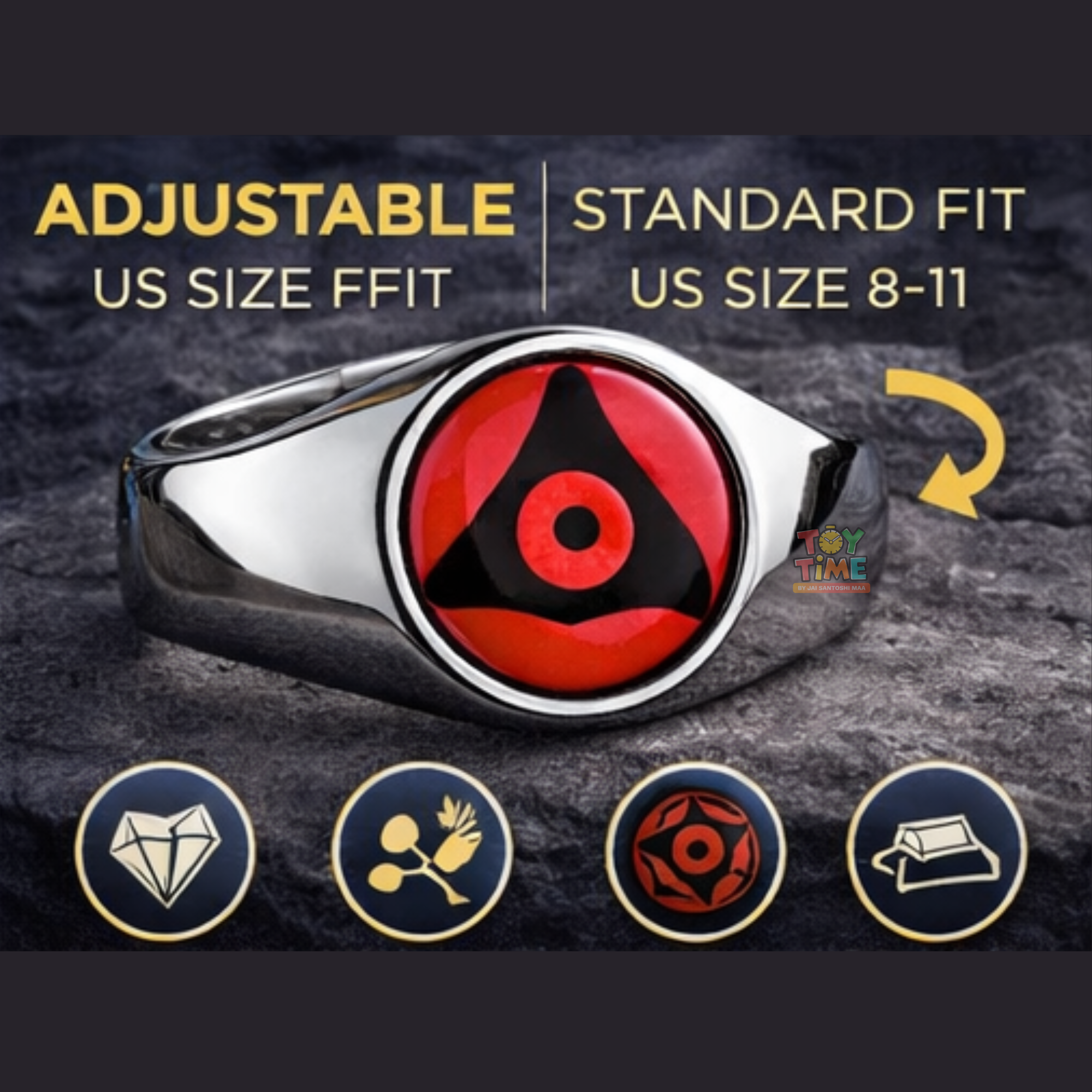 10 Pcs Naruto Akatsuki Ring Set