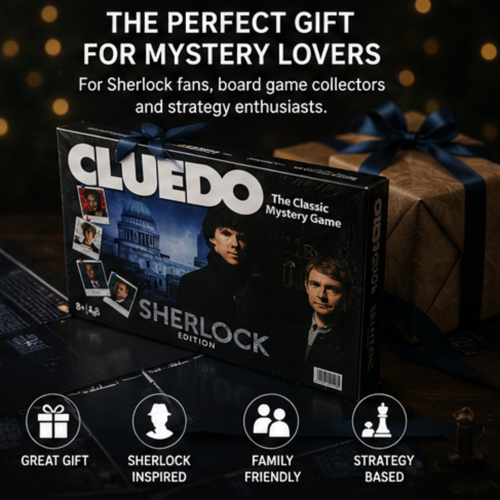 Cluedo Sherlock Edition Mystery Board Game | Classic Detective Strategy Game for Family Game Nights