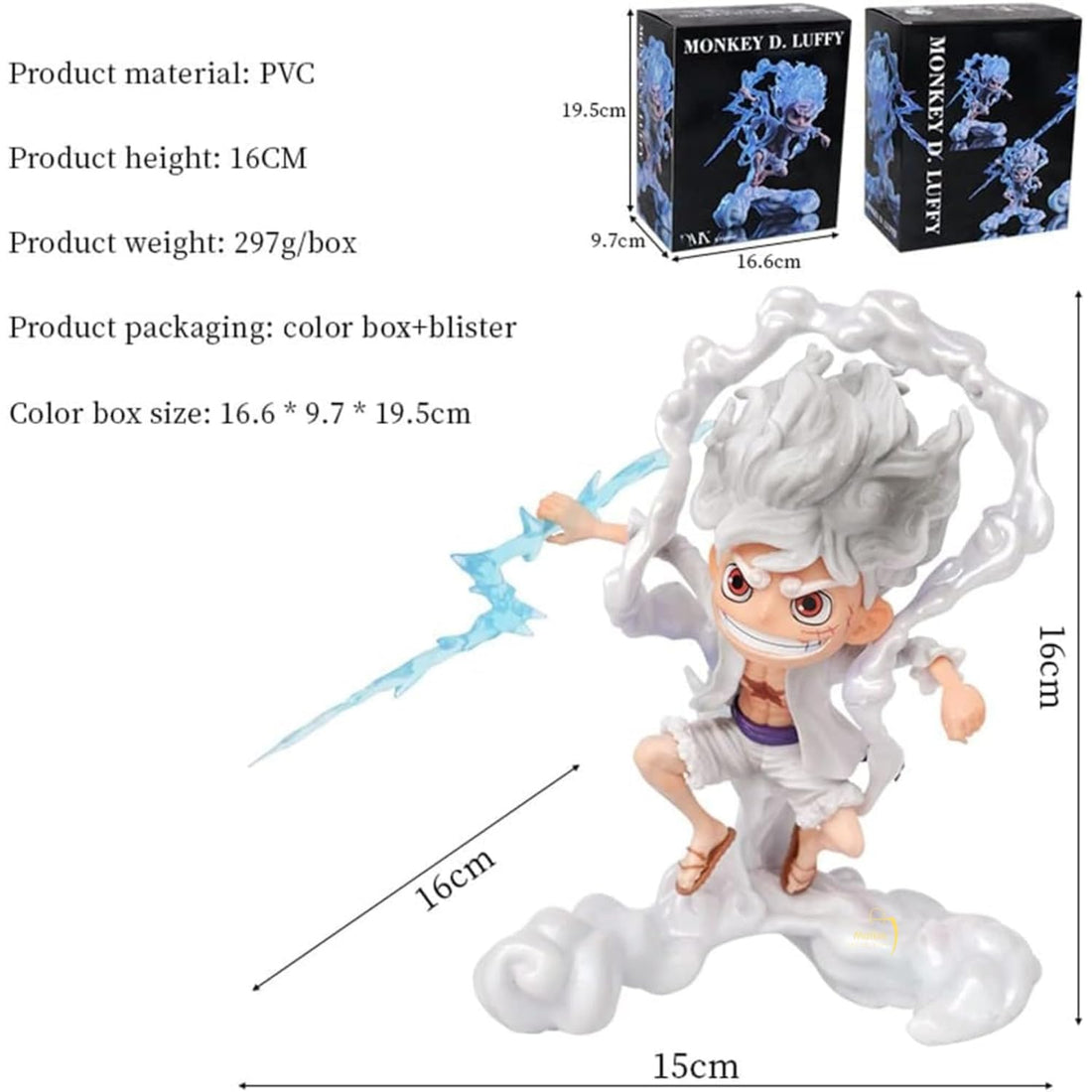 Luffy Gear 5 Action Figure, 16 CM