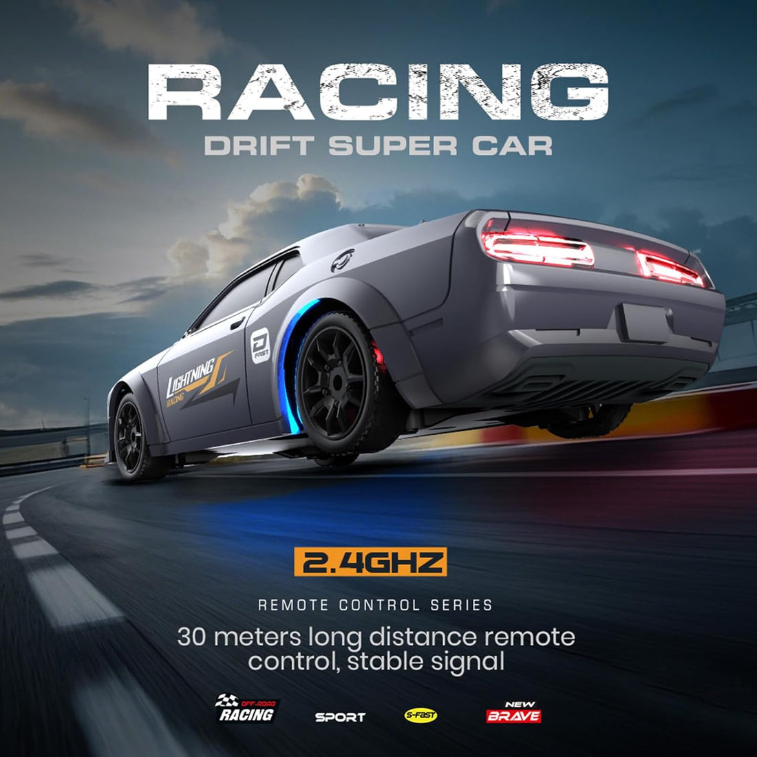 RC Drift Car, 1/43 Mini RC Drift Car with LED Lights,2.4GHz Full Proportional Remote Control Car