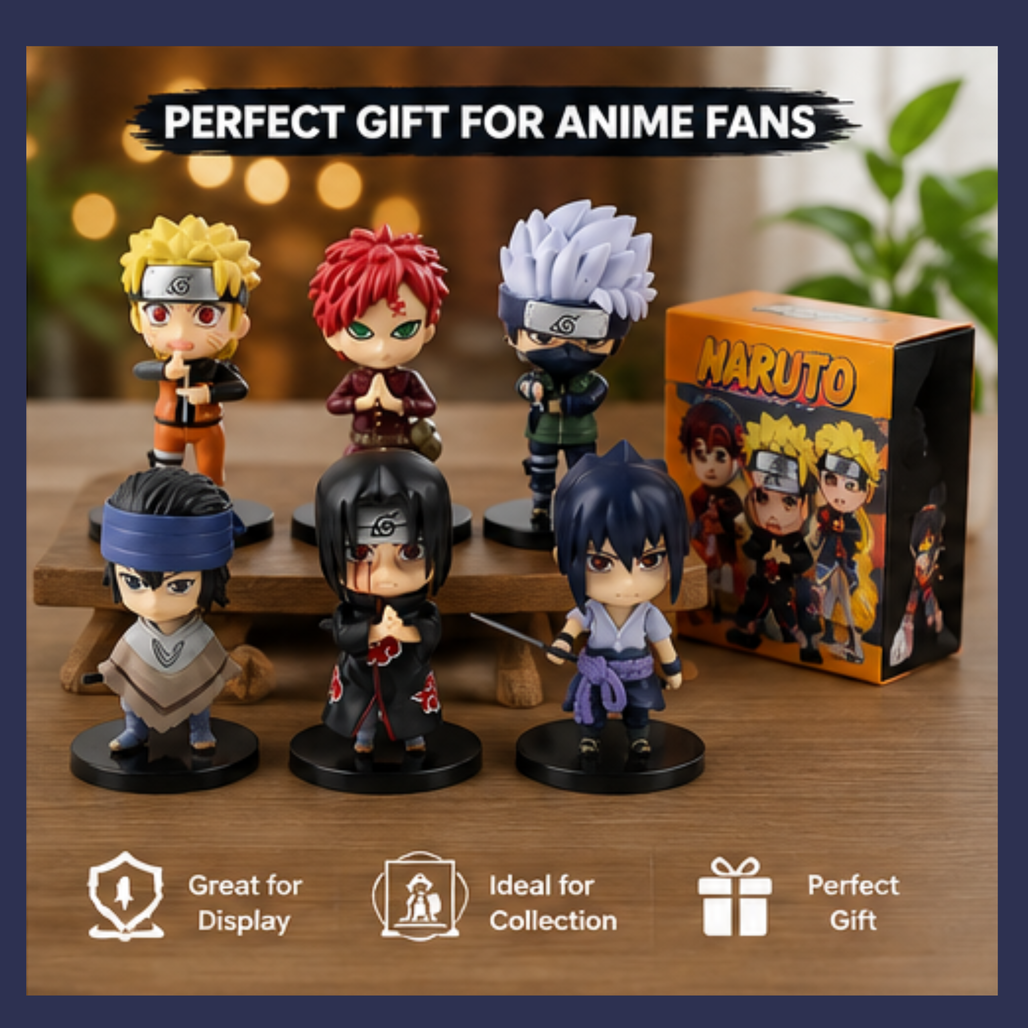 Naruto Mini Figure Set of 6 – Anime Character Collectibles | Premium Desk Display Toys (9-10 CM)