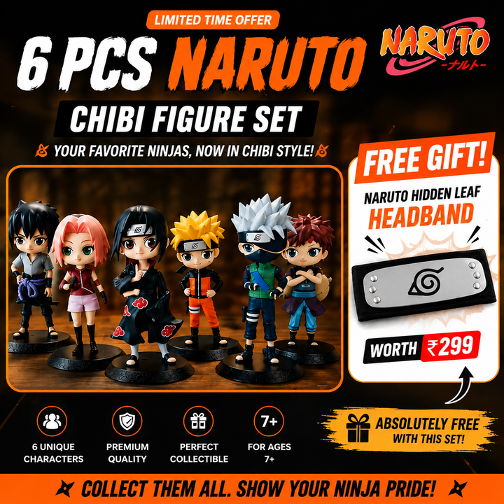 Naruto Chibi Action Figure Set (6 Characters) | Naruto, Sasuke, Sakura, Kakashi, Itachi & Gaara Collectible Anime Mini Figures