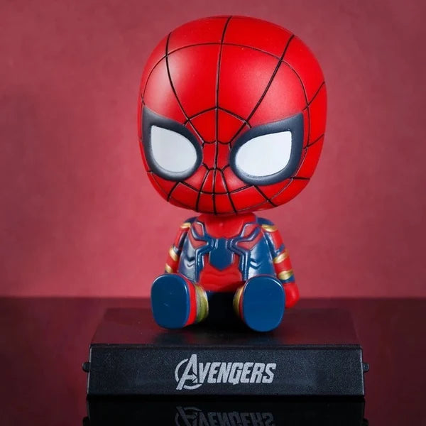 Spider Hero Bobblehead Car Dashboard Figure | Cute Superhero Wobble Head Toy | Desk Decor, Car Dashboard Accessory & Gift for Kids and Collectors