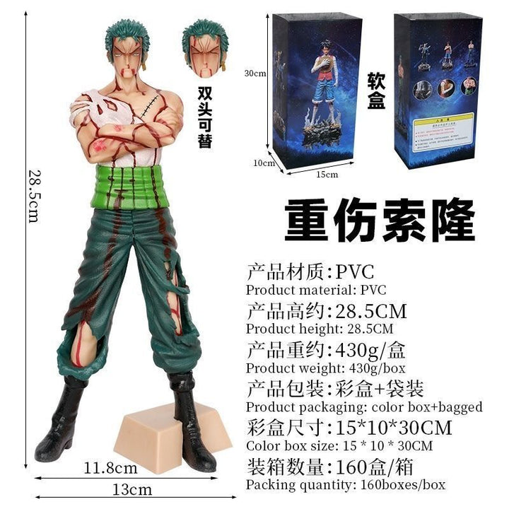 Roronoa Zoro Battle Damage Figure (28.5 cm) – One Piece Anime Collectible Statue | Premium Display Piece