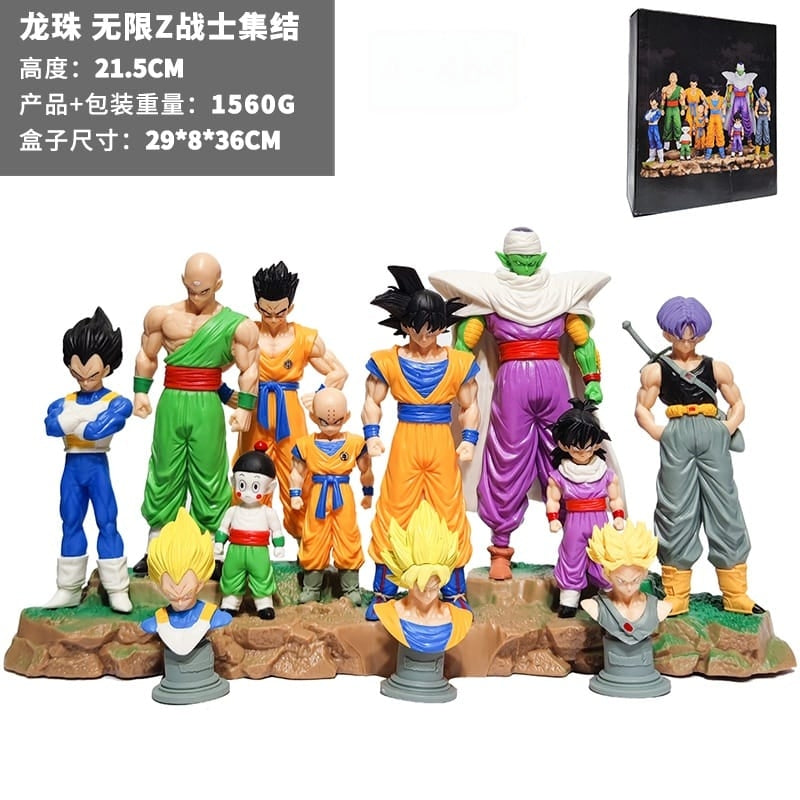 Dragon Ball Z Warriors Mega Figure Set (21.5 cm) – Goku, Vegeta, Gohan, Piccolo & More | Premium Collectible Display