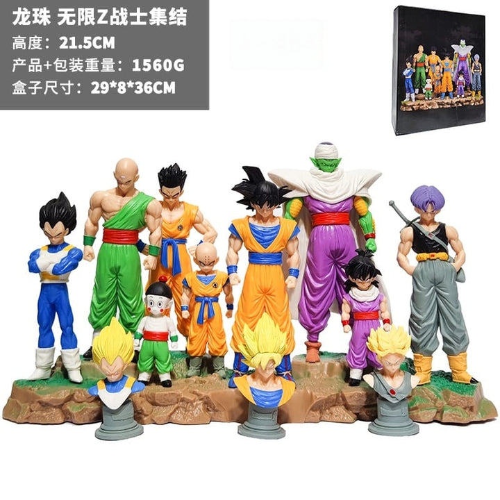 Dragon Ball Z Warriors Mega Figure Set (21.5 cm) – Goku, Vegeta, Gohan, Piccolo & More | Premium Collectible Display