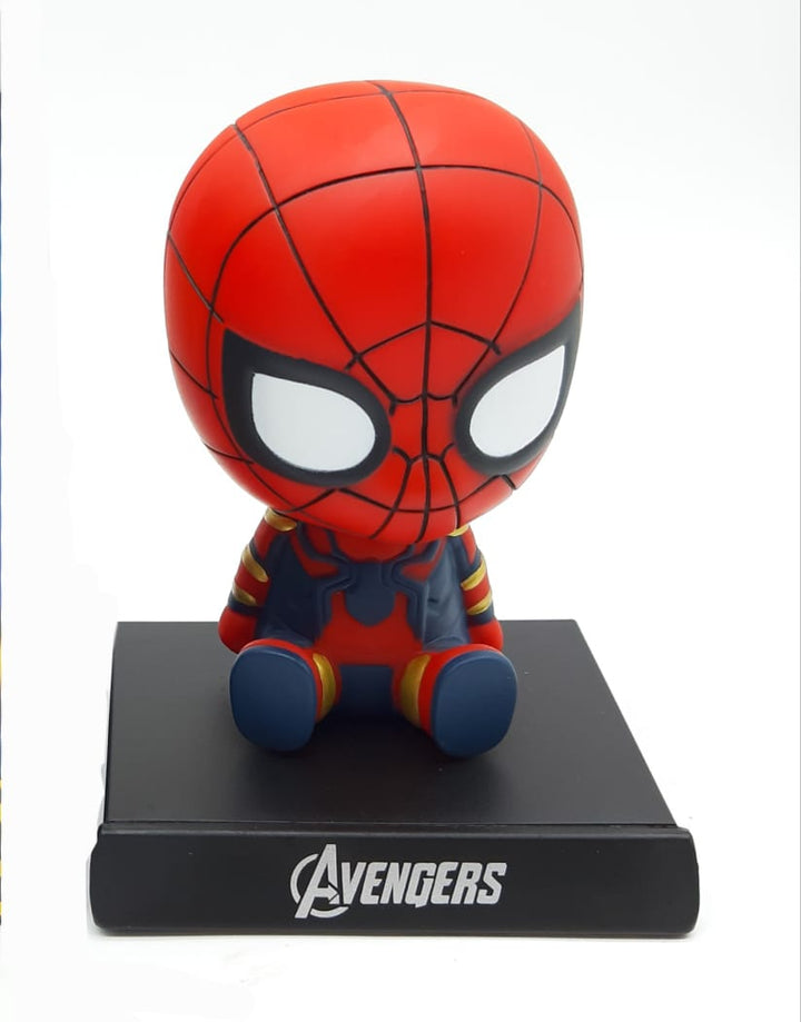 Spider Hero Bobblehead Car Dashboard Figure | Cute Superhero Wobble Head Toy | Desk Decor, Car Dashboard Accessory & Gift for Kids and Collectors