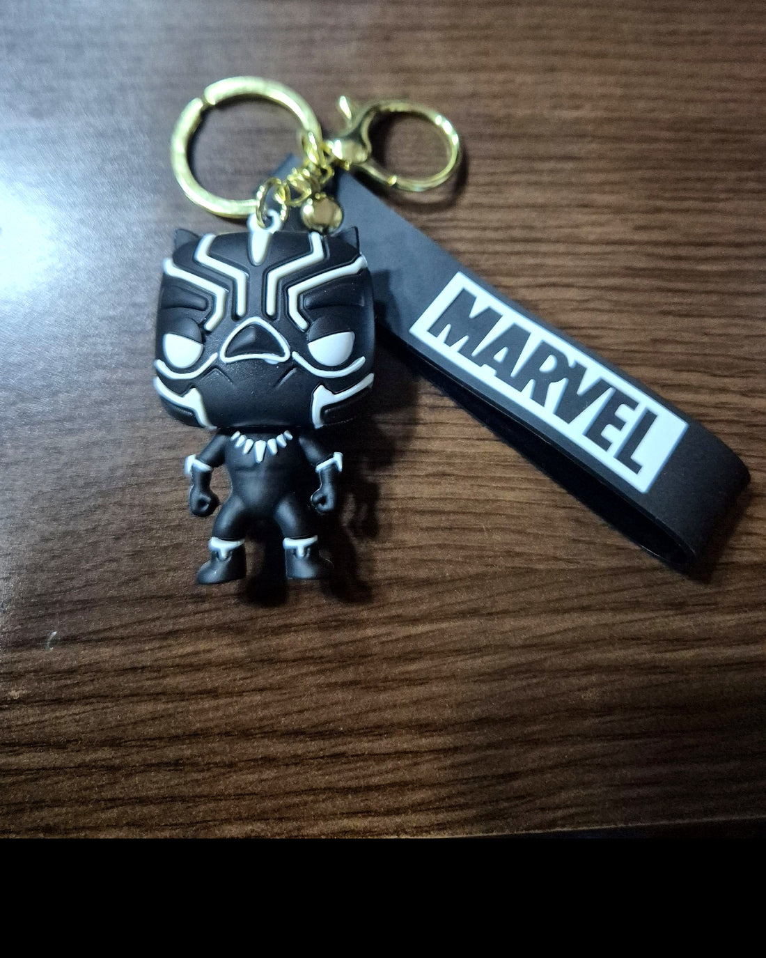 Black Panther Marvel Keychain – 3D Superhero Figure with Strap