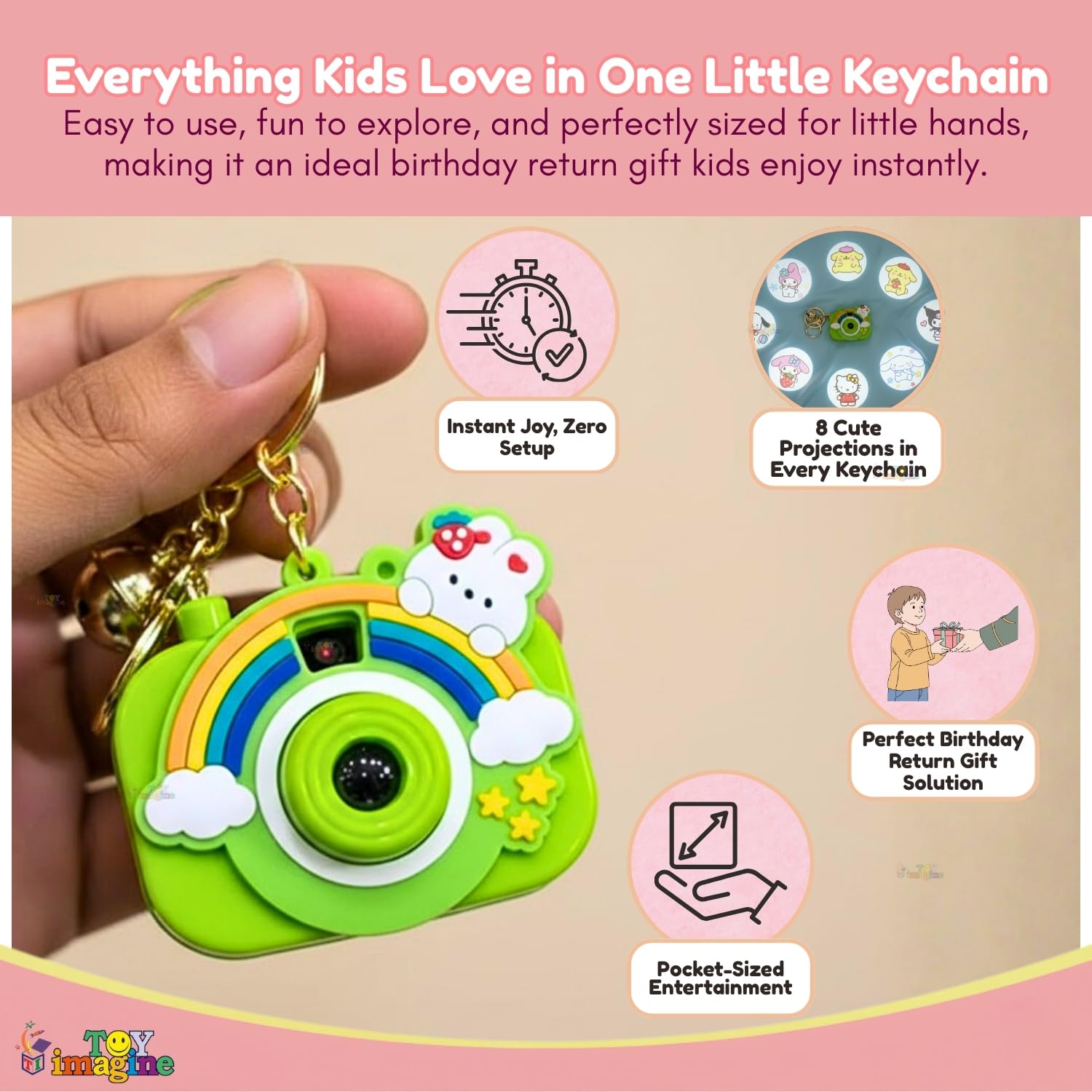 2 Pc Mini Projector Camera Keychain (Random Color)