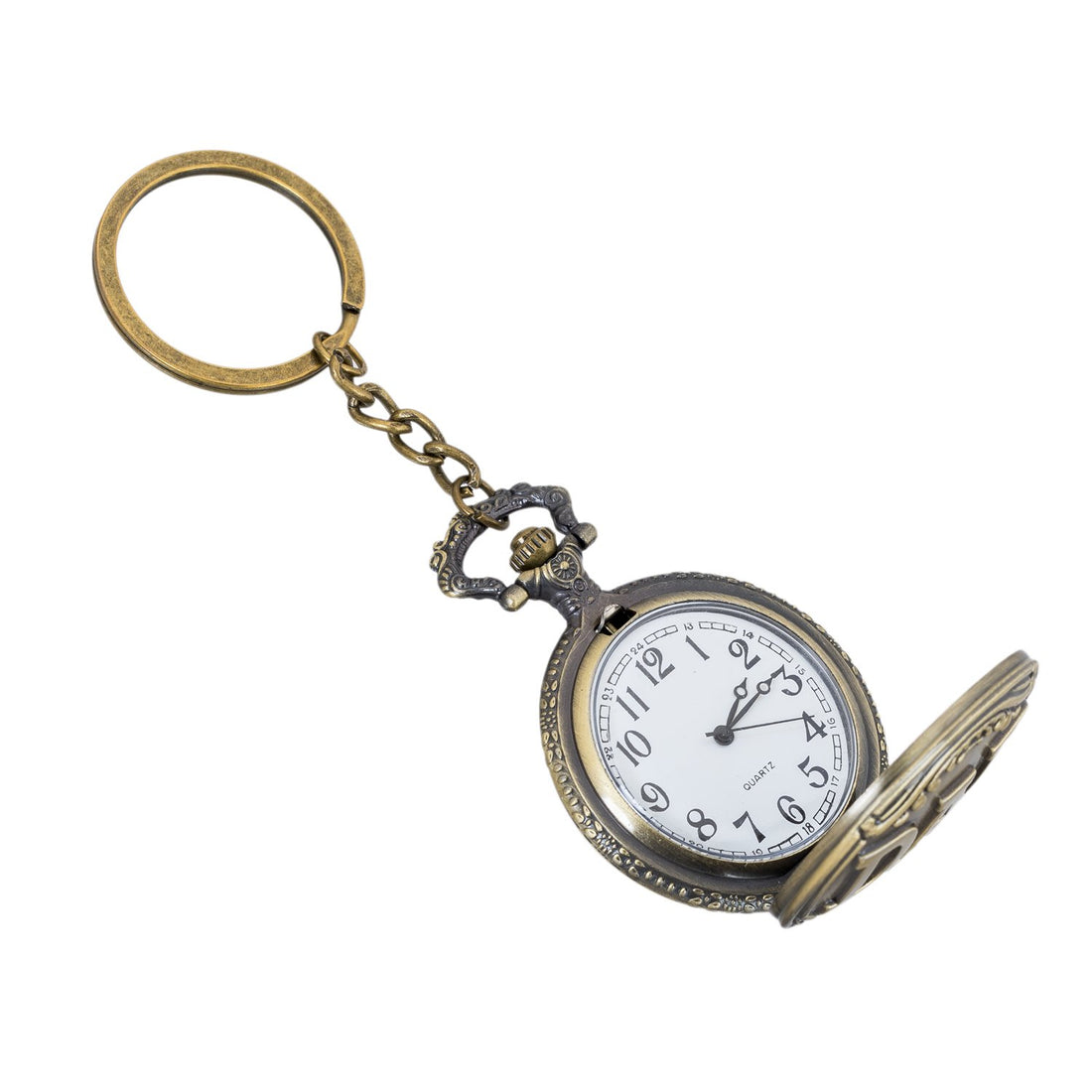 "DAD" Embossed Pocket Watch Keychain