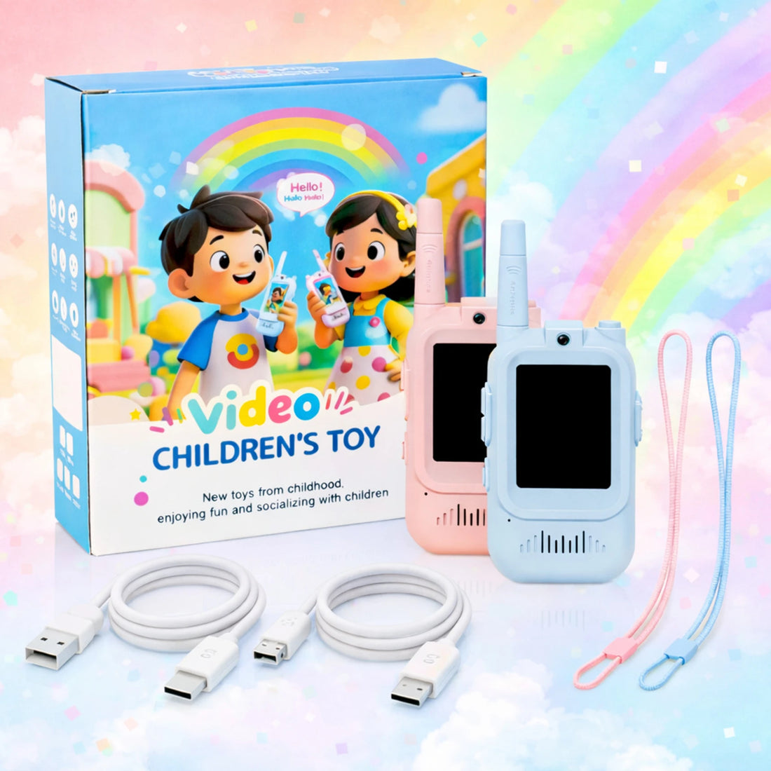Kids Video Walkie Talkie Set – Rechargeable Toy Walkie Talkies with Screen (2 Pack)